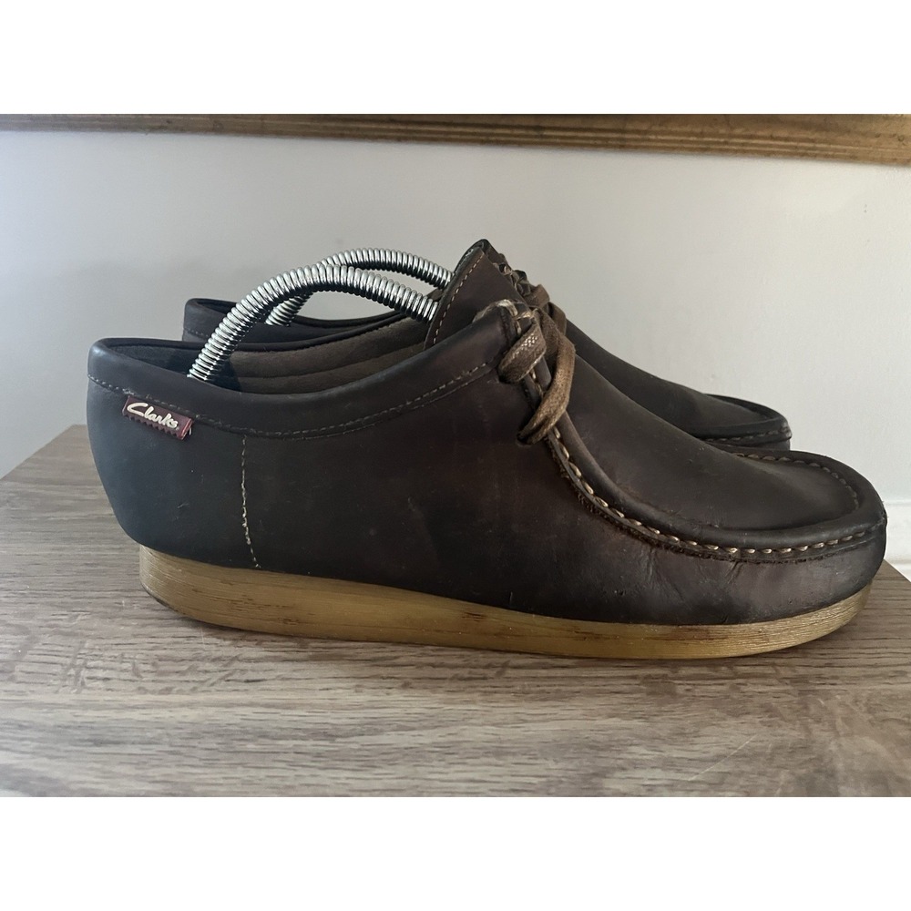 CLARKS WALLABEE BROWN LEATHER MEN'S CASUAL SHOES SIZE 8.5M Good M1